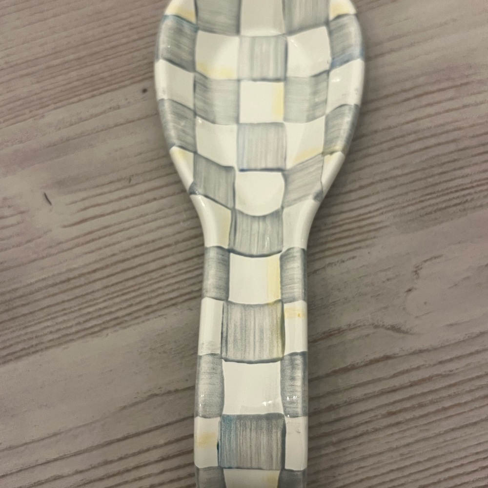 MacKenzie-Childs Sterling Check Spoon Rest
